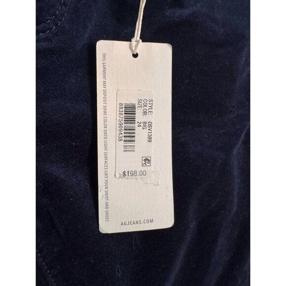 AG The Legging Ankle Size 24 Super Skinny Ankle Dark Blue Velvet NWT Adriano - Picture 4 of 9